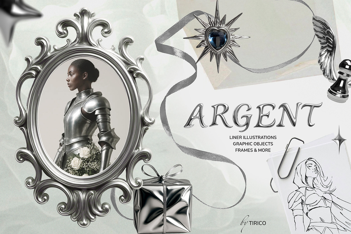 Argent: Collage Kit, an Object Graphic by TiriCo (Photo 1 of 9)