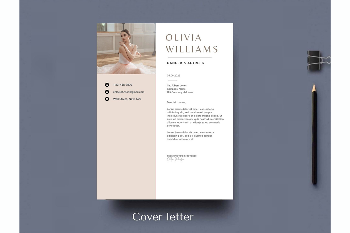 Ballet resume,cover letter template, a Resume Template by Climbwithelevator (Photo 4 of 11)