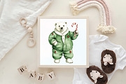 Christmas Pajama Polar Bear Clipart, an Illustration by CraftArtStudio (Thumbnail 6 of 6)