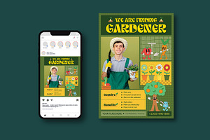 We Are Finding Gardener Flyer, a Flyer Template by iDoodle Studio