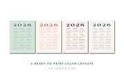 2026 Calendar Layout | Un-outlined, a Templates & Theme by Verte Studio (Thumbnail 2 of 3)