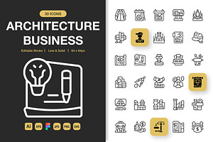 Architecture Business Icons, an Icon by Spacepixel Creative