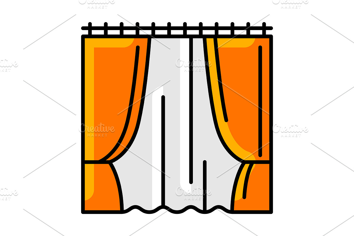 Curtains and drapes icon., a Solid Icon by incomible