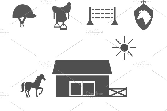 Grayscale Horse Icons