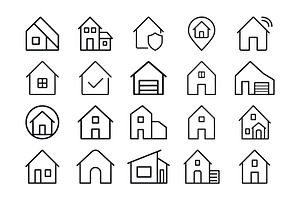 House Icons Collection, an Outline Icon by Vectorium Studio