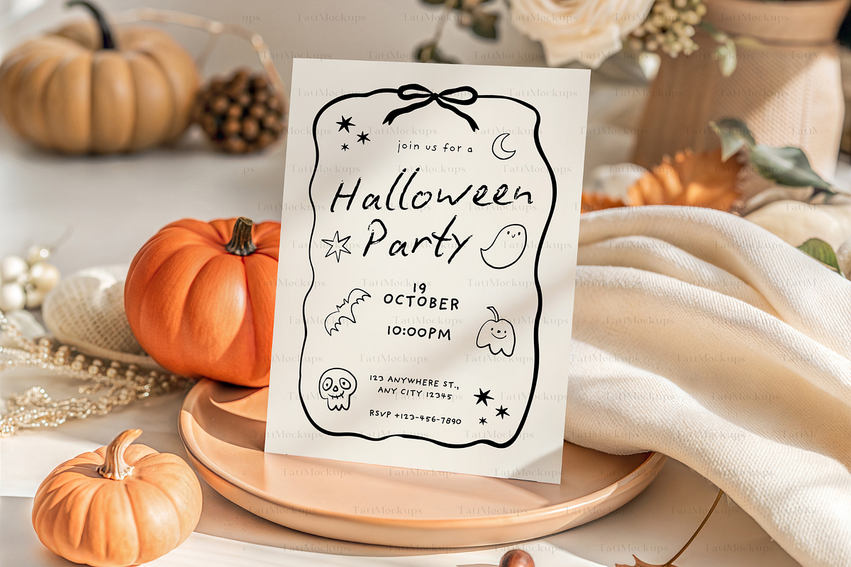 Autumn Wedding Invitation Mockup, an Advertising Mockup by TatiMockup (Photo 4 of 4)