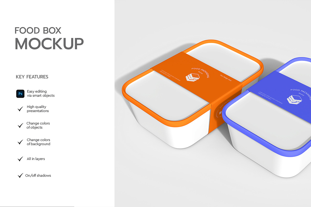 Food Box Packaging Label Mockup