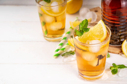 Iced tea cocktail drink, cold summer drink with black tea, a Food & Drink Photo by Rimma