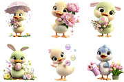 Whimsical Spring Duck Clipart, an Illustration by Designking (Thumbnail 2 of 5)