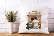 Christmas Couple with Dogs Clipart, a Person Illustration by ColorfulPT (Thumbnail 5 of 11)