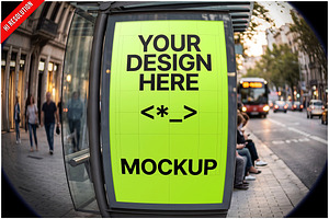 Billboard Mockup Fisheye Lens PSD, a Wearable Device Mockup by Bruno's Shop