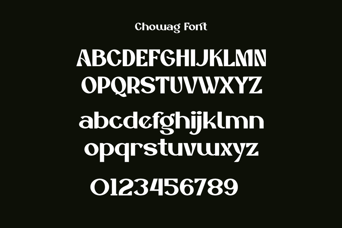 Chowag - Modern Stylish Font, a Sans Serif Font by Iqsiart Studio (Photo 10 of 13)
