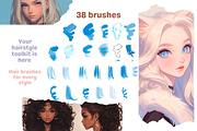 Silky Hair Brushes Procreate, a Brush Add-On by Cozy Brushery (Thumbnail 6 of 6)