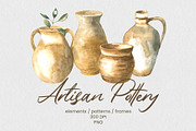 Artisan Pottery Ceramics Collection, an Object Illustration by foxsong (Thumbnail 1 of 13)