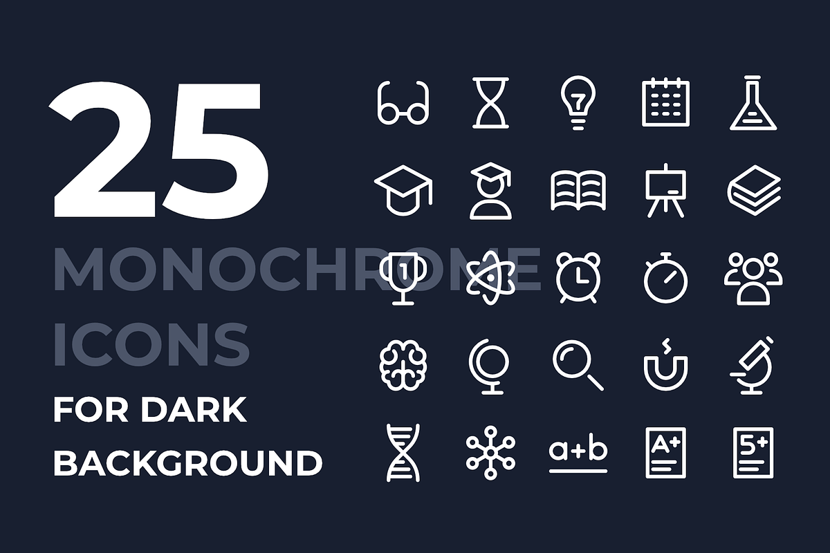 School and Scientific Icons, an Outline Icon by Ruslan Babkin (Photo 11 of 11)
