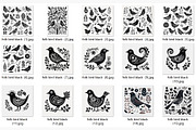 15 folk black bird wall art print, a Decorative Illustration by ARTOZEN DIGITAL (Thumbnail 12 of 12)