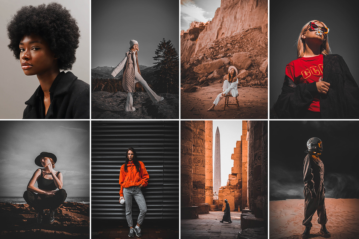 Black and Orange - Actions & Presets, a Preset Add-On by Hydrozi Presets (Photo 2 of 8)