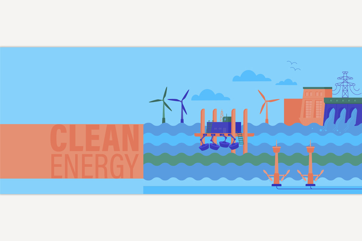 Green Energy Background Flat, a Technology Illustration by Anna's Shop