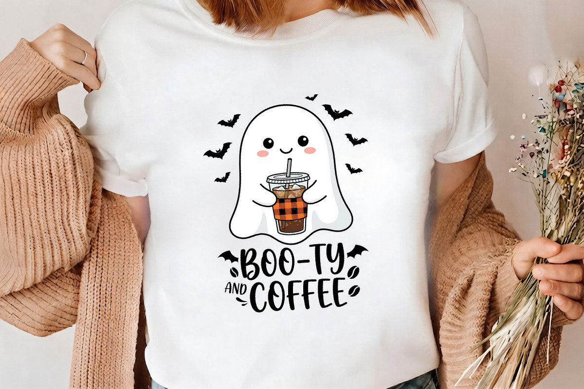 Booty And Coffee Halloween Ghost PNG, a Decorative Illustration by CrexoraLab (Photo 4 of 4)