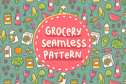 Vector Grocery seamless pattern, a Pattern Graphic by kostolom3ooo (Thumbnail 1 of 3)