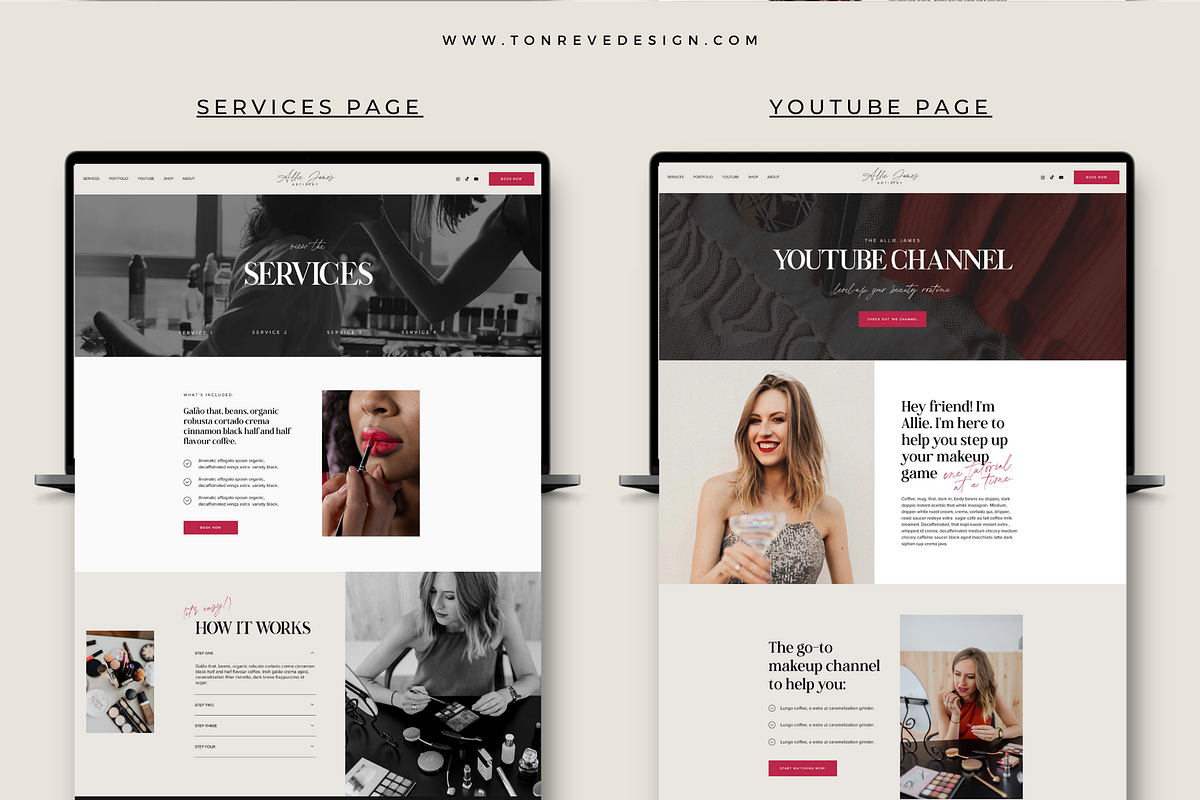 Makeup Artist Wix Website Template, a Wix Template by Ton Rêve Design Studio (Photo 5 of 9)