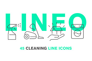 LINEO - 45 CLEANING ICONS