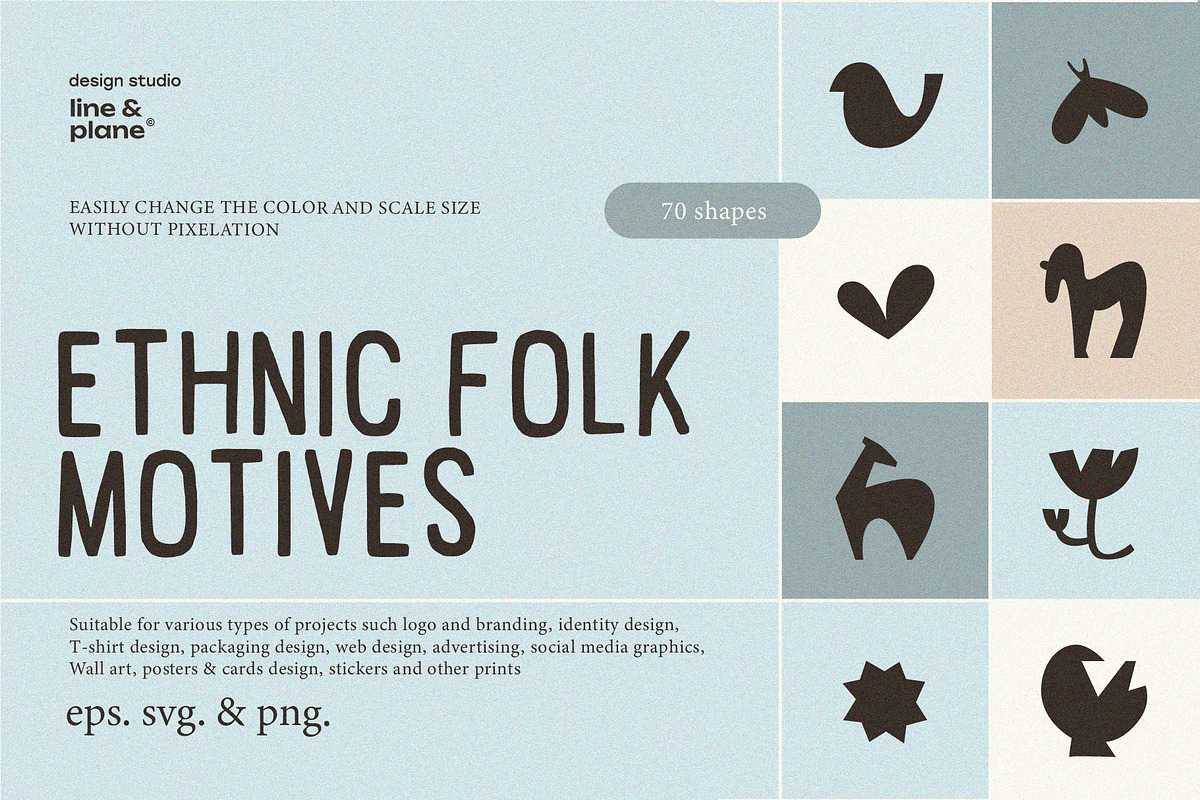 Ethnic Folk - 70 Vector Shapes, an Object Graphic by line & plane (Photo 1 of 8)