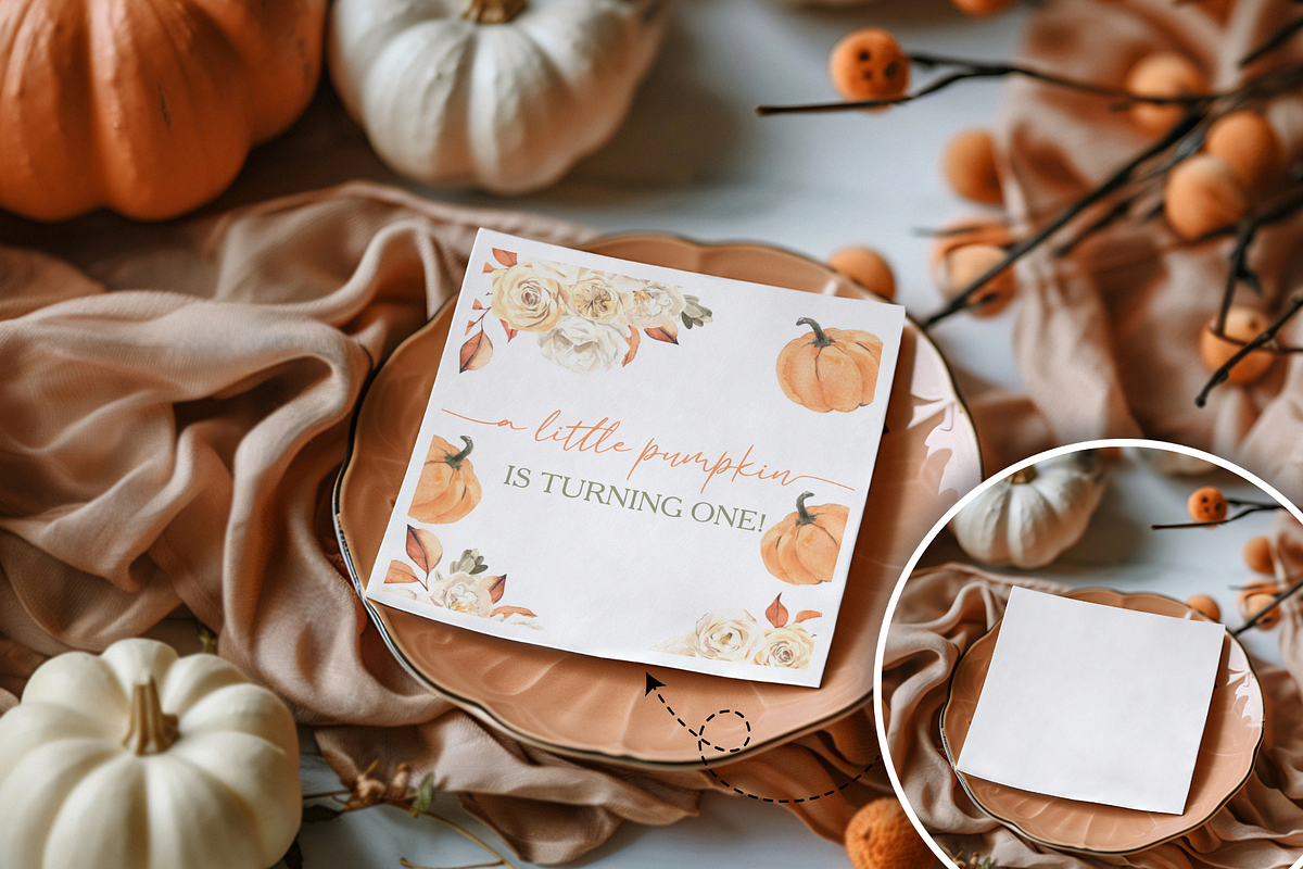 Autumn Zazzle Napkin Mockup Bundle, a Product Mockup by TatiMockup (Photo 3 of 9)
