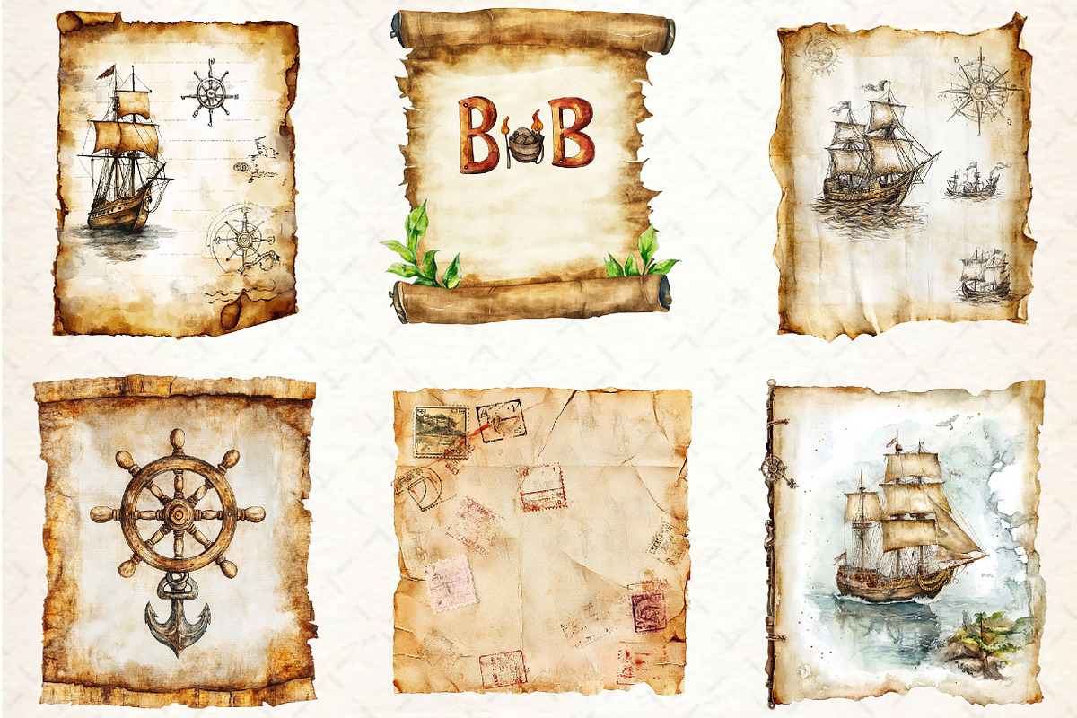 Summer old Paper Sublimation Clipart, an Illustration by Rose Art (Photo 3 of 4)