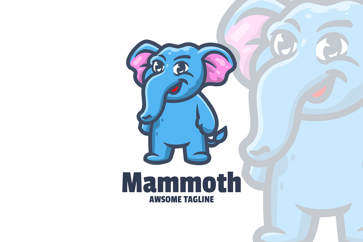 Mammoths Mascot Cartoon Logo Design., a Branding & Logo Template by VectorCraft
