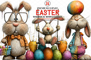 Whimsical Bunny Easter Clipart, an Illustration by cherrydesign (Thumbnail 1 of 4)
