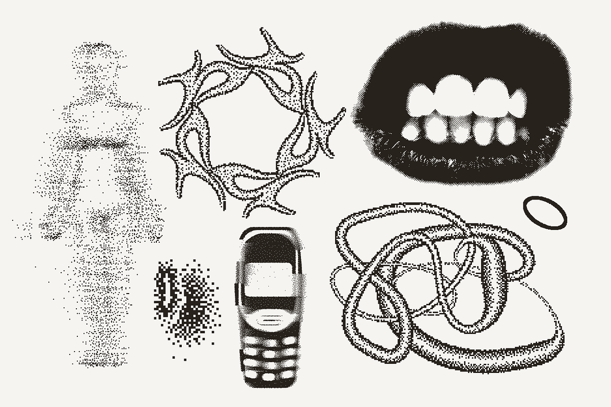 82 Vector Dither Y2K Shapes Pack, a Graphic by softulka (Photo 8 of 10)