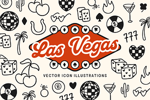Las Vegas Vector Icon Illustrations, an Outline Icon by Pink Tiger Creative