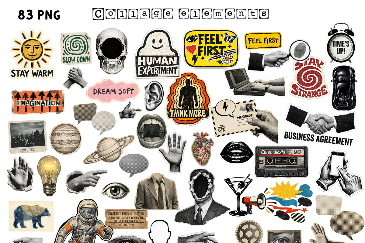 Analog Collage Kit Paper Scrapbook, an Object Graphic by DreamoraArt (Photo 2 of 10)