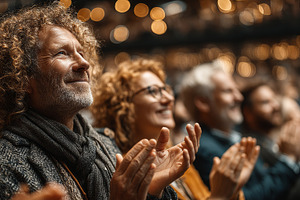 Audience Applauding Enthusiastically During a Live Performance or Event, a Photo by AS photostudio