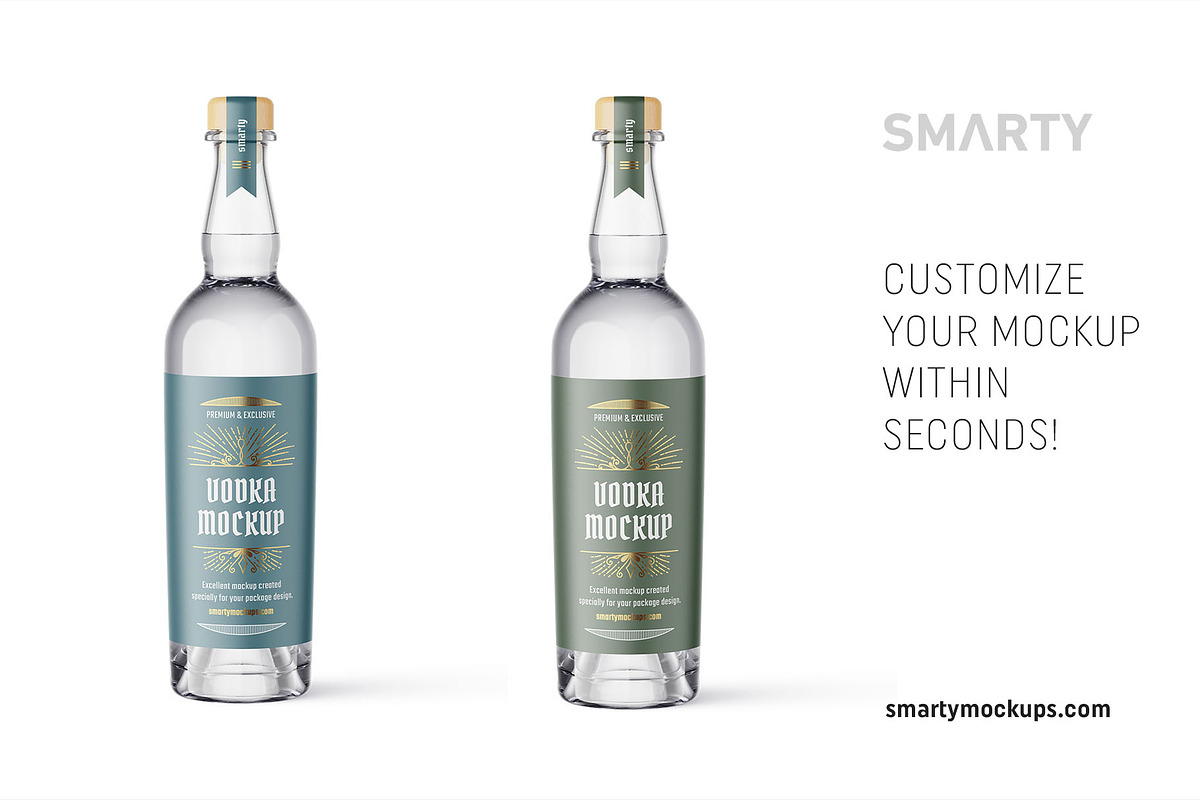 Vodka bottle mockup, a Packaging Mockup by Smarty Mockups (Photo 3 of 5)