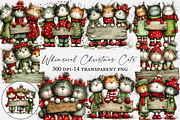Whimsical Christmas Cats Clipart, an Illustration by Designworld (Thumbnail 1 of 5)