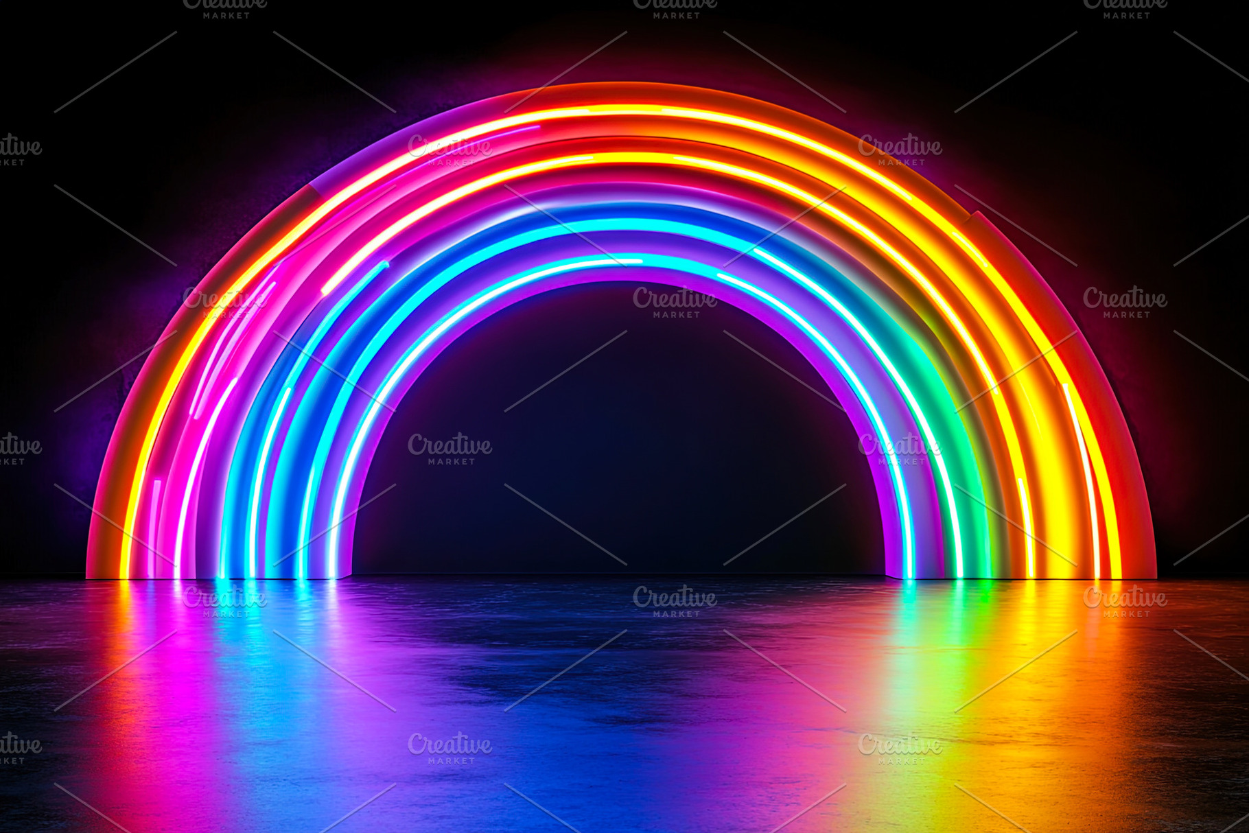Neon Rainbow Arch, a Background Photo by Ales Munt