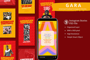 American Football Team Instagram Sto, a Social Media Template by Attype