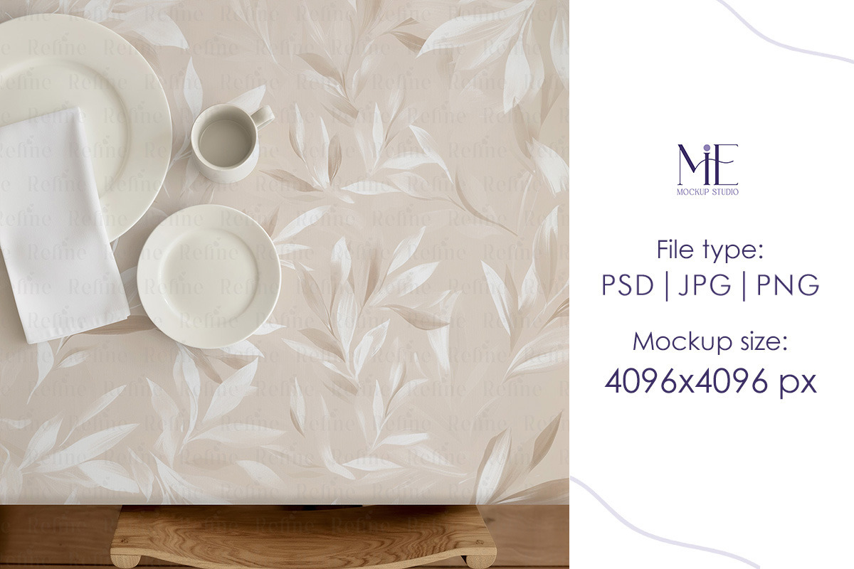 Table Cloth Mockup Tablecloth Napkin, a Household Mockup by Mie Mockup Studio (Photo 6 of 10)