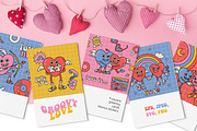 Groovy love: Valentine's day cards, a Card Template by Lana Sham (Thumbnail 1 of 4)