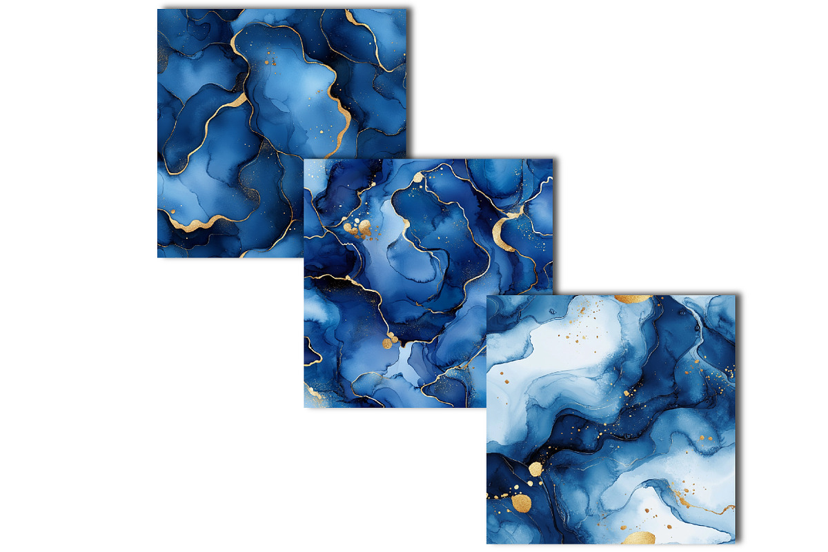 Navy Blue Alcohol Ink Pattern, an Illustration by SinaCreation (Photo 4 of 5)