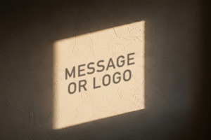 Message Logo Shadow on Wall Mockup, a Mockup by Luuqas Design