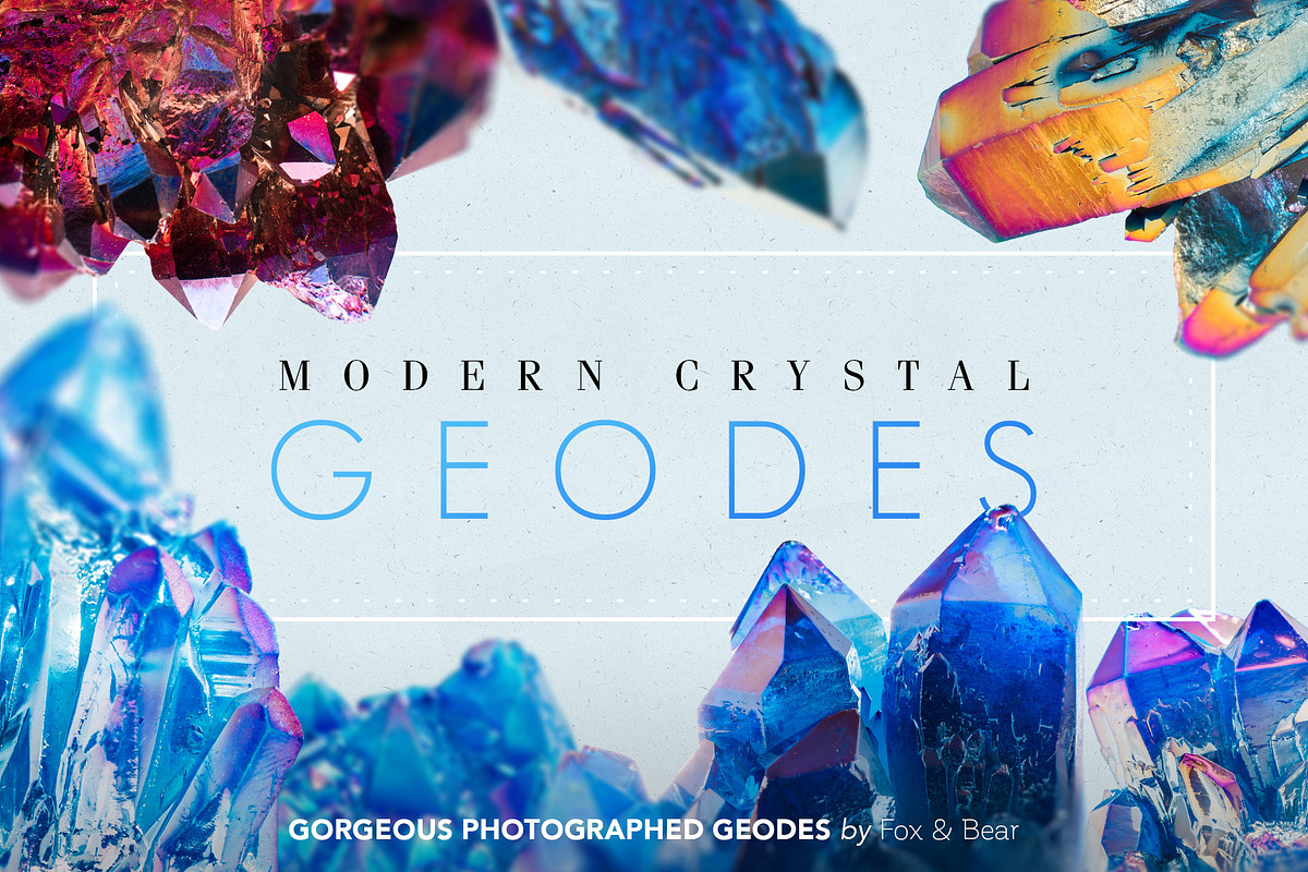 Modern Geode Gem Crystals, an Object Graphic by Fox & Bear (Photo 1 of 5)