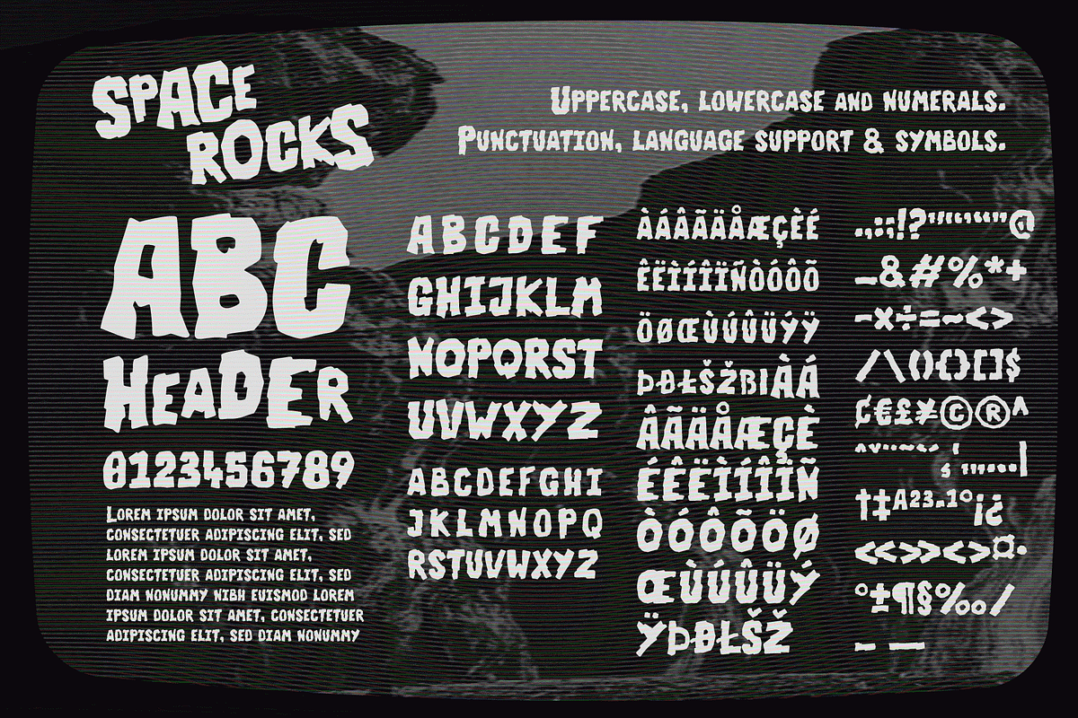 Space Rocks! A Retro Sci-Fi Font, a Font by Wingsart Studio (Photo 2 of 15)