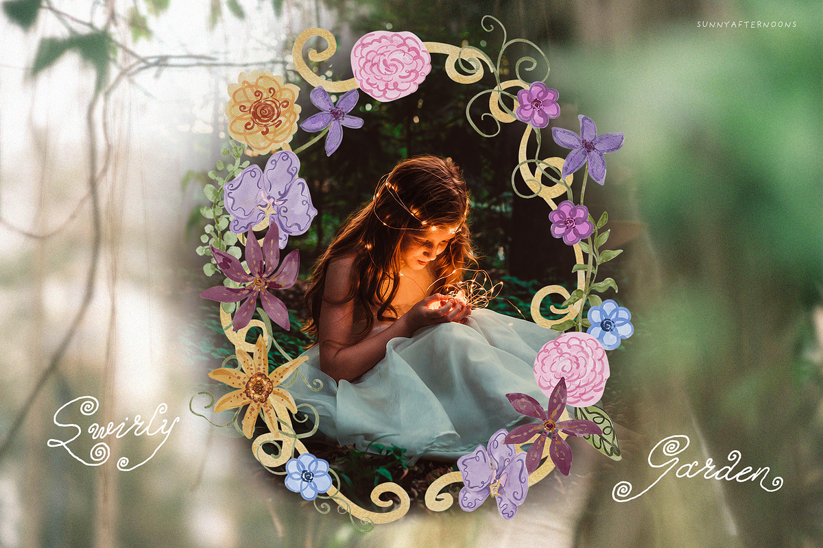 Whimsical Swirly Garden Florals, a Decorative Illustration by SunnyAfternoons (Photo 5 of 17)