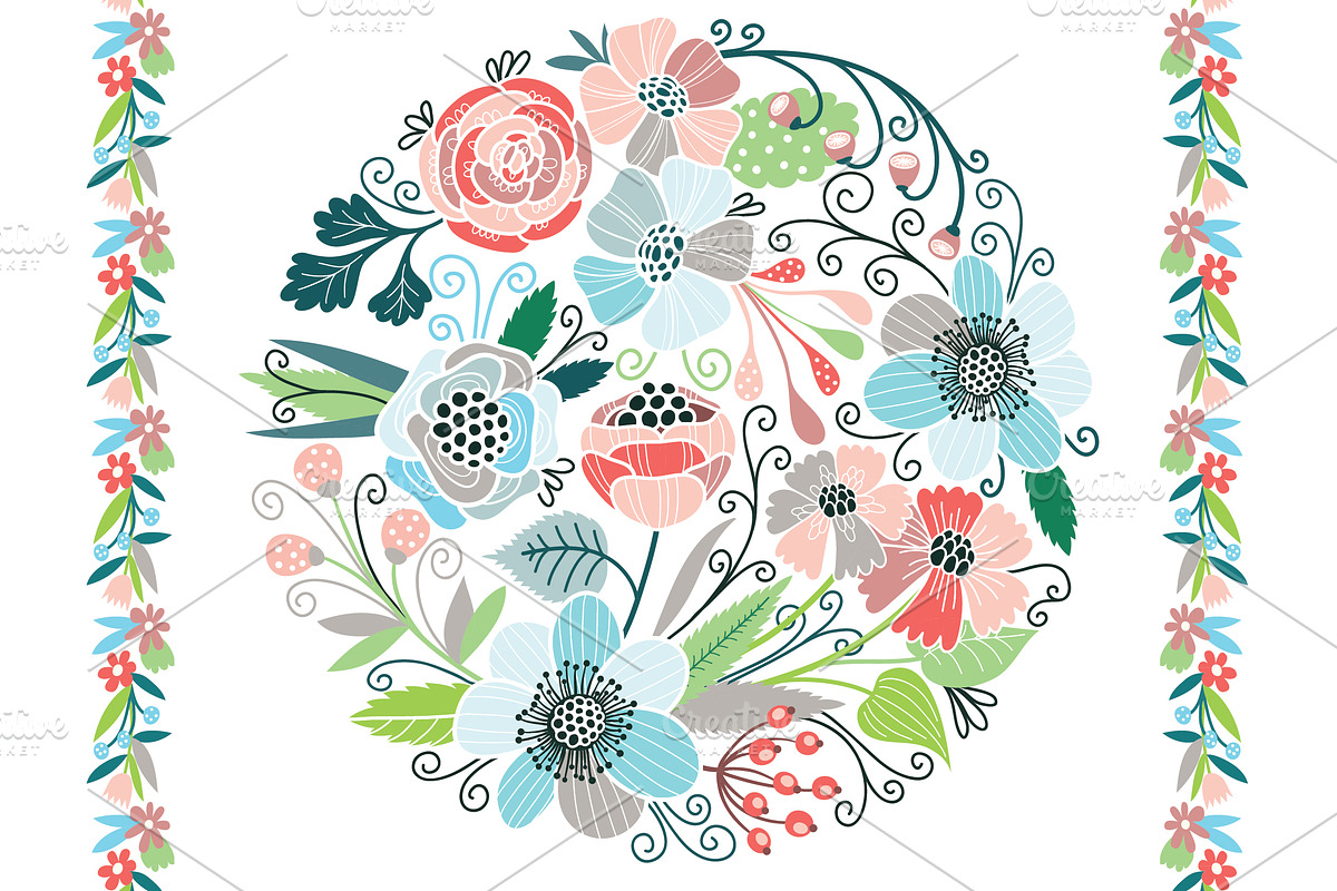 Seamless floral pattern + bonuses!, a Pattern Graphic by Purple Platypus (Photo 5 of 7)
