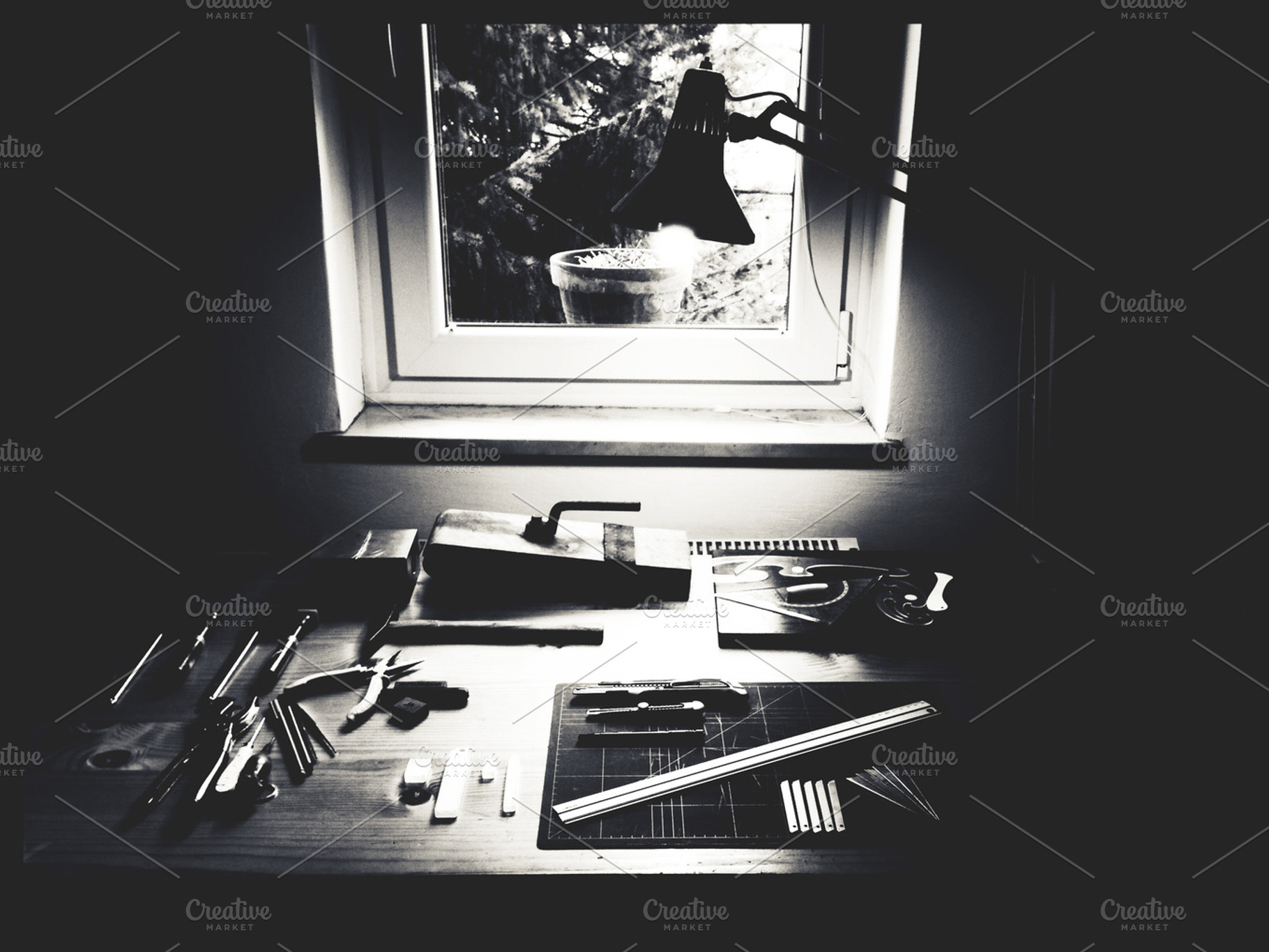 Working Tools And Workspace Stock Photo Containing Work And Leather