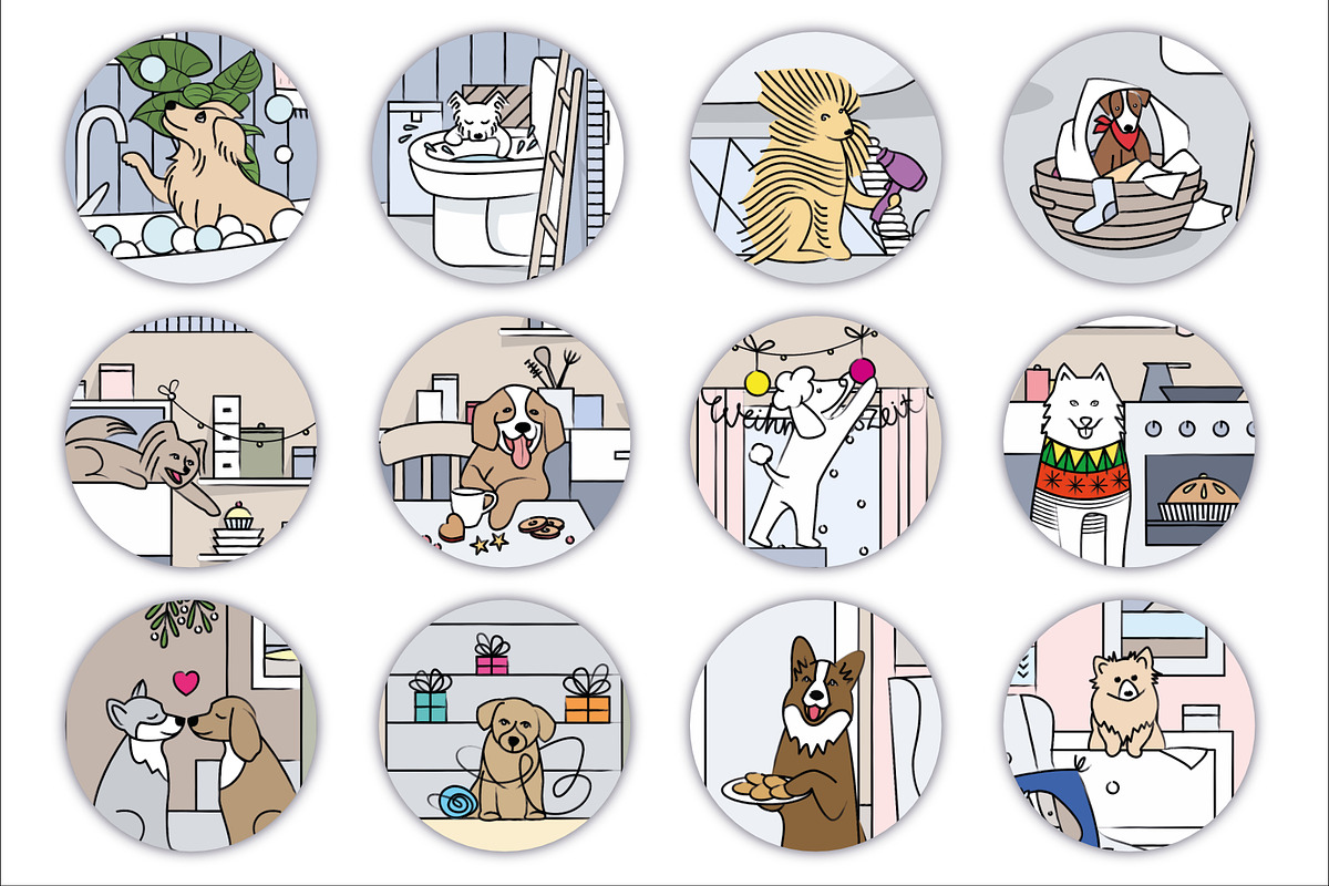 Christmas calendar: 24 cute dogs, a Poster Template by One_minute_sketch (Photo 3 of 4)