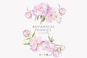 watercolor coquette pink peony set, a Decorative Illustration by Patishop Art (Thumbnail 7 of 10)